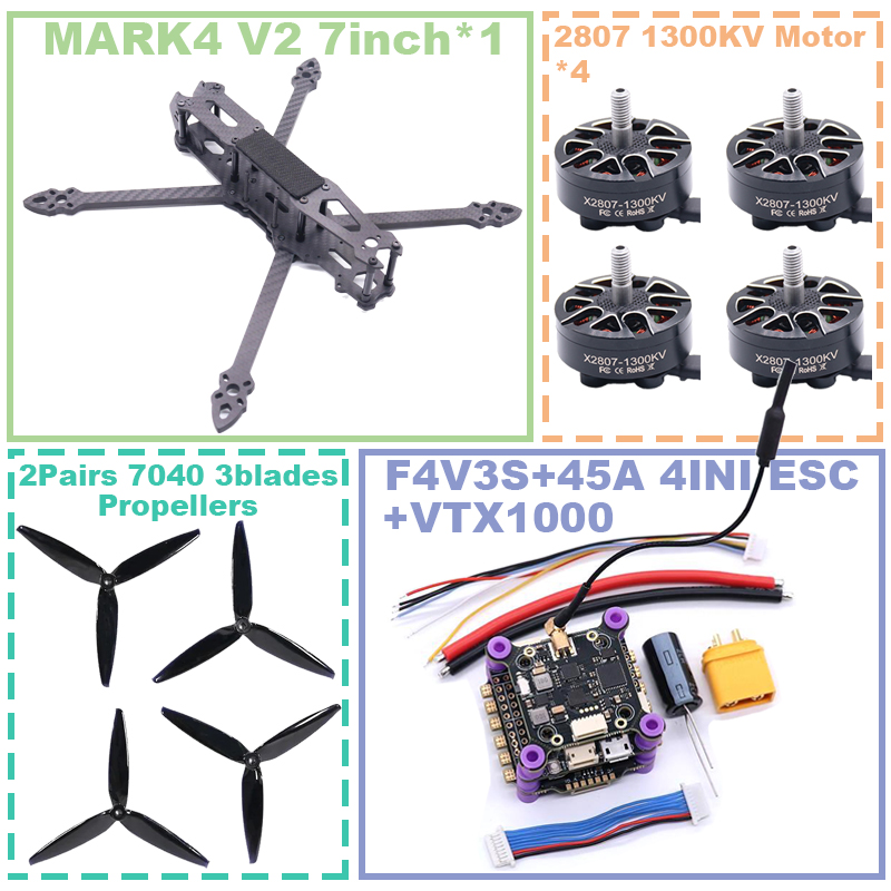 HotRC MARK4 V2 7-Inch F4V3S/F4 - đánh giá và giá Drone Racing Frame