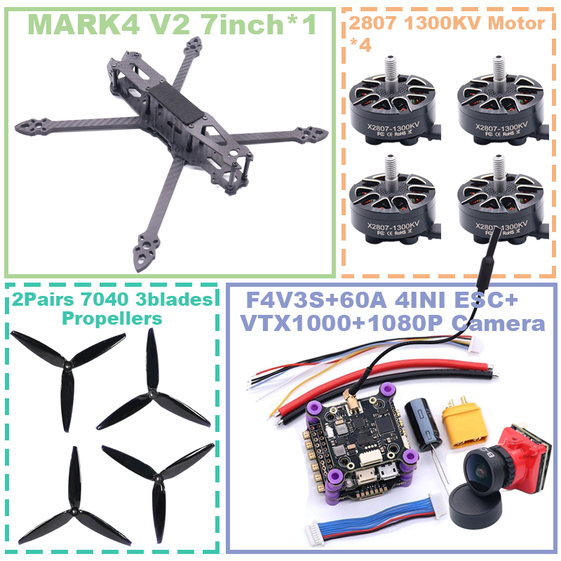 HotRC MARK4 V2 7-Inch F4V3S/F4 - đánh giá và giá Drone Racing Frame