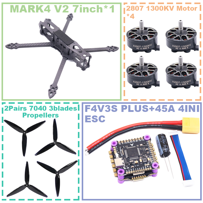 HotRC MARK4 V2 7-Inch F4V3S/F4 - đánh giá và giá Drone Racing Frame